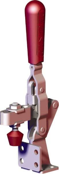 De-Sta-Co - 375 Lb Holding Capacity, Vertical Handle, Manual Hold Down Toggle Clamp - 56° Handle Movement, 96° Bar Opening, U-Bar, Flanged Base, Carbon Steel - Americas Industrial Supply