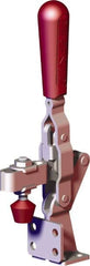 De-Sta-Co - 375 Lb Holding Capacity, Vertical Handle, Manual Hold Down Toggle Clamp - 56° Handle Movement, 96° Bar Opening, U-Bar, Flanged Base, Carbon Steel - Americas Industrial Supply