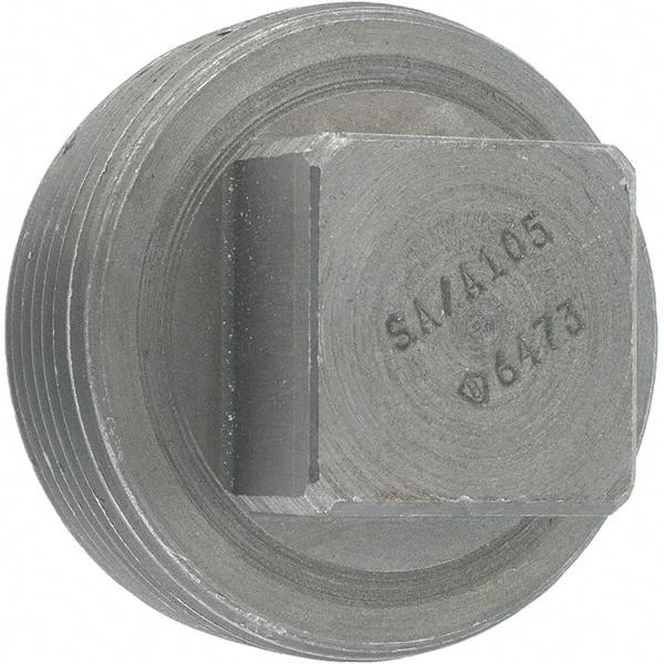 Made in USA - Size 2-1/2", Class 3,000, Forged Carbon Steel Black Pipe Square Plug - 3,000 psi, Threaded End Connection - Americas Industrial Supply