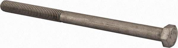 Value Collection - 1/2-13 UNC, 7-1/2" Length Under Head Hex Head Cap Screw - Partially Threaded, Grade 18-8 Stainless Steel, Uncoated, 3/4" Hex - Americas Industrial Supply
