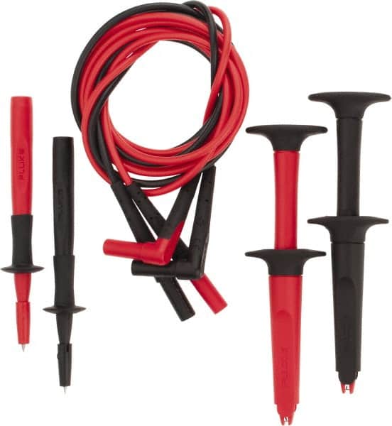 Fluke - Black/Red Electrical Test Equipment Leads - Use with Fluke 114, 115, 116 Digital Multimeters, Fluke 117 Electrician's Digital Multimeters with Noncontact Voltage & Fluke 123 Industrial Scopemeters Hand Held Oscilloscopes - Americas Industrial Supply
