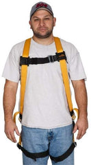 Miller - 400 Lb Capacity, Size Universal, Full Body Construction Safety Harness - Polyester, Mating Leg Strap, Mating Chest Strap, Yellow/Black - Americas Industrial Supply