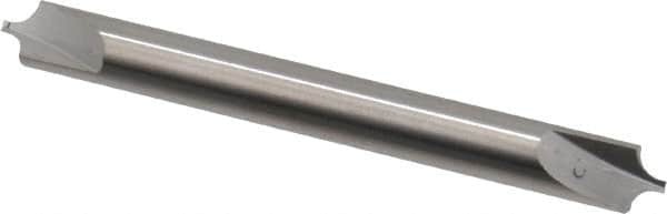 Hertel - 0.1" Radius, 1/4" Mill Diam, 2 Flute Solid Carbide Corner Rounding End Mill - Double End, Uncoated, 2-1/2" OAL, 1/4" Shank Diam - Americas Industrial Supply
