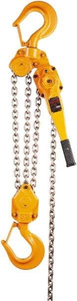Harrington Hoist - 18,000 Lb Lifting Capacity, 5' Lift Height, Lever Hoist - Made from Chain, 78 Lb Avg Pull to Lift Rated Load, 3 Chains - Americas Industrial Supply