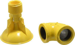 Bradley - Plastic Plumbed Wash Station SpinTec Drench Showerhead - Includes 1" 90° Elbow & Internal 23 GPM Flow Restrictor - Americas Industrial Supply