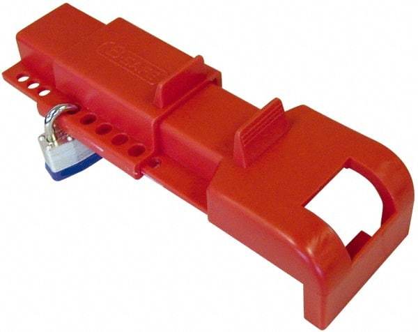 NMC - Polypropylene Butterfly Valve Lockout - 3/8 Inch Max Shackle Diameter, Red - Americas Industrial Supply