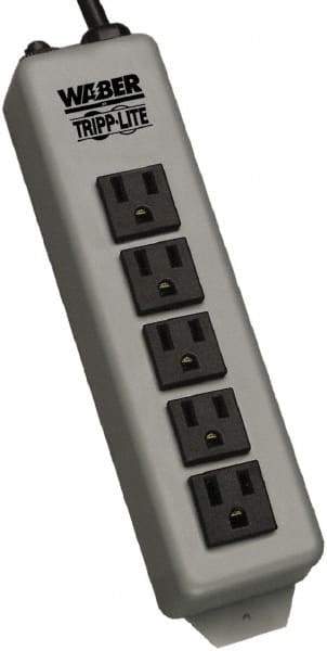 Tripp-Lite - 5 Outlets, 120 VAC15 Amps, 15' Cord, Power Outlet Strip - Keyhole, Tab Mount, 5-15 NEMA Configuration, 8-3/4" Strip - Americas Industrial Supply