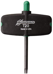 Bondhus - T20 Standard Torx Key - Wing Handle, Protanium High Torque Steel, 1-1/2" Length Under Head - Americas Industrial Supply