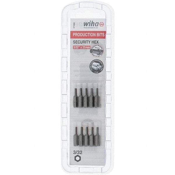 Wiha - 25mm Hex Screwdriver Bit - 1/4" Drive, 1" OAL - Americas Industrial Supply