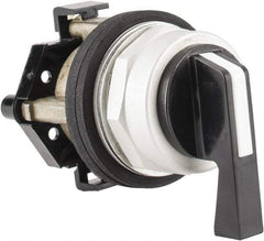 Eaton Cutler-Hammer - 30-1/2mm Mount Hole, 2 Position, Lever Operated, Selector Switch Only - Black, Maintained (MA) - Momentary (MO), Nonilluminated, Oil and Watertight - Americas Industrial Supply