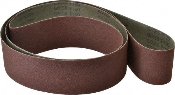 Tru-Maxx - 3" Wide x 90" OAL, 120 Grit, Aluminum Oxide Abrasive Belt - Aluminum Oxide, Fine, Coated, X Weighted Cloth Backing, Series VAC228 - Americas Industrial Supply