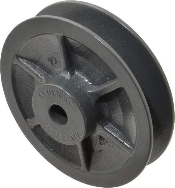 Browning - 1/2" Inside Diam x 4.15" Outside Diam, 1 Groove, Variable Pitched Sheave - Belt Sections 3L, 4L, A, 5L & B, 1-7/8" Sheave Thickness, 21/32 to 1-1/32" Face Width - Americas Industrial Supply