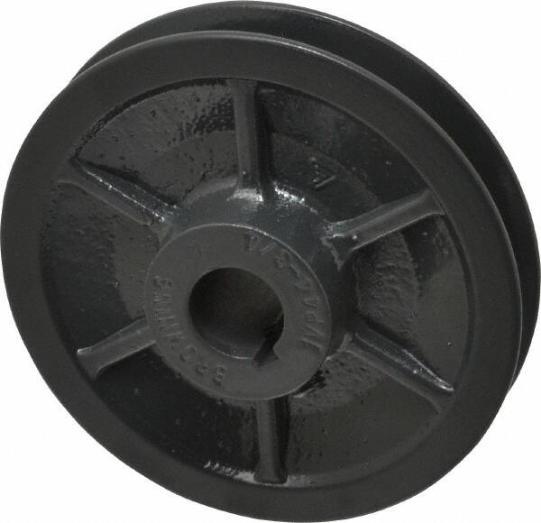 Browning - 3/4" Inside Diam x 4.15" Outside Diam, 1 Groove, Variable Pitched Sheave - Belt Sections 3L, 4L, A, 5L & B, 1-7/8" Sheave Thickness, 21/32 to 1-1/32" Face Width - Americas Industrial Supply