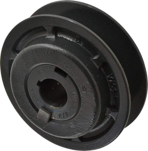 Browning - 7/8" Inside Diam x 4.15" Outside Diam, 1 Groove, Variable Pitched Sheave - Belt Sections 3L, 4L, A, 5L & B, 1-7/8" Sheave Thickness, 21/32 to 1-1/32" Face Width - Americas Industrial Supply
