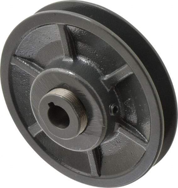 Browning - 5/8" Inside Diam x 4-3/4" Outside Diam, 1 Groove, Variable Pitched Sheave - Belt Sections 3L, 4L, A, 5L & B, 1-15/16" Sheave Thickness, 11/16 to 1-1/16" Face Width - Americas Industrial Supply