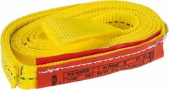 Lift-All - 8' Long x 1" Wide, 1,600 Lb Vertical Capacity, 1 Ply, Polyester Web Sling - 1,250 Lb Choker Capacity, Yellow, with Web Sling for Lifting - Americas Industrial Supply