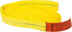 Lift-All - 10' Long x 1" Wide, 1,600 Lb Vertical Capacity, 1 Ply, Polyester Web Sling - 1,250 Lb Choker Capacity, Yellow, with Web Sling for Lifting - Americas Industrial Supply
