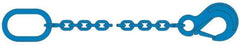 Pewag - 5' Long, 17,900 Lb Basket Capacity, 17,900 Lb Vertical Capacity, 1 Ply, Alloy Steel Web Sling - 17,900 Lb Choker Capacity, SOS Chain Sling, 1/2" Diam Chain, Blue, with Sling Hook & Master Link - Americas Industrial Supply
