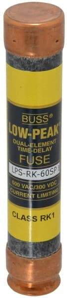 Cooper Bussmann - 300 VDC, 600 VAC, 60 Amp, Time Delay General Purpose Fuse - Fuse Holder Mount, 5-1/2" OAL, 100 at DC, 300 at AC (RMS) kA Rating, 1-1/16" Diam - Americas Industrial Supply