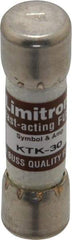 Cooper Bussmann - 600 VAC, 30 Amp, Fast-Acting General Purpose Fuse - Fuse Holder Mount, 1-1/2" OAL, 100 at AC kA Rating, 13/32" Diam - Americas Industrial Supply