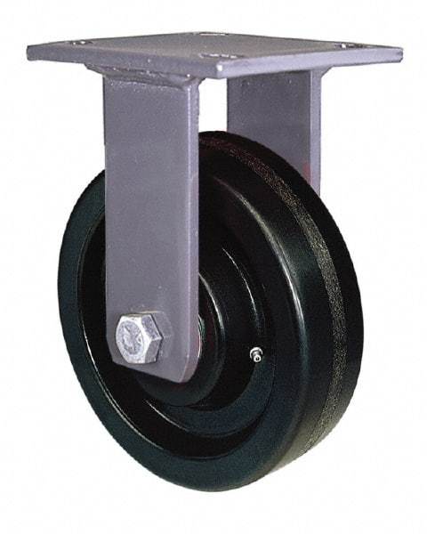 Hamilton - 8" Diam x 2" Wide x 9-1/2" OAH Top Plate Mount Rigid Caster - Polyurethane, 1,500 Lb Capacity, Precision Sealed Bearing, 4 x 4-1/2" Plate - Americas Industrial Supply