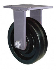 Hamilton - 8" Diam x 2" Wide x 9-1/2" OAH Top Plate Mount Rigid Caster - Polyurethane, 1,500 Lb Capacity, Precision Sealed Bearing, 4 x 4-1/2" Plate - Americas Industrial Supply