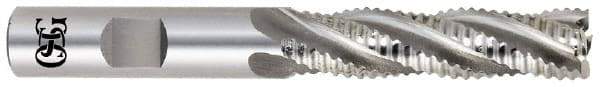 OSG - 5/8" Diam, Coarse Pitch, 2" LOC, 4 Flute Cobalt Corner Chamfer Roughing End Mill - Uncoated, 4-1/8" OAL, 5/8" Shank Diam, Single End, Centercutting, 30° Helix - Americas Industrial Supply