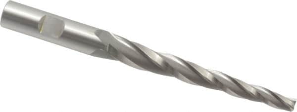 OSG - 2° Taper Angle per Side, 1/4" Small End Diam, 3-1/4" LOC, Cobalt 3 Flute Tapered Square End Mill - 5-1/4" OAL, 1/2" Shank Diam, Spiral Flute, 25° Helix - Americas Industrial Supply