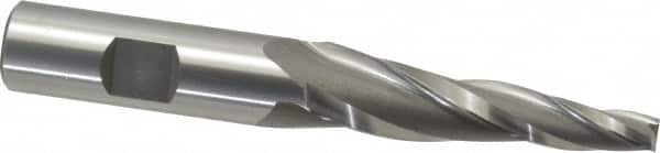 OSG - 5° Taper Angle per Side, 1/4" Small End Diam, 2-1/4" LOC, Cobalt 3 Flute Tapered Square End Mill - 4-3/8" OAL, 5/8" Shank Diam, Spiral Flute, 25° Helix - Americas Industrial Supply