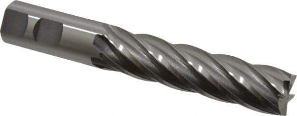 OSG - 7/8", 3-1/2" LOC, 7/8" Shank Diam, 5-3/4" OAL, 6 Flute, Cobalt Square End Mill - Single End, Uncoated, Spiral Flute, 30° Helix, Centercutting, Right Hand Cut, Right Hand Flute, Series 546 - Americas Industrial Supply