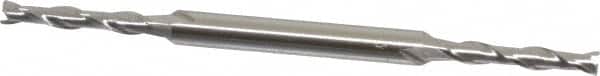 OSG - 1/8", 3/4" LOC, 3/16" Shank Diam, 3-1/8" OAL, 2 Flute, Cobalt Square End Mill - Double End, Uncoated, Spiral Flute, 30° Helix, Centercutting, Right Hand Cut, Right Hand Flute, Series 564 - Americas Industrial Supply
