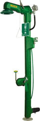 Haws - 1-1/4" Inlet, 20 GPM shower Flow, Drench shower, Eye & Face Wash Station - No Bowl, Triangular Pull Rod & Push Flag Activated, Stainless Steel Pipe, Plastic Shower Head, Freeze Resistant, Top or Bottom Supply - Americas Industrial Supply