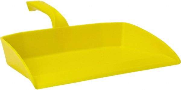 Vikan - 12-1/2" Wide Handheld Dustpan - Plastic Body, 4-1/2" Handle, Yellow - Americas Industrial Supply