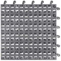 Wearwell - 18" Long x 18" Wide x 7/8" Thick, Anti-Fatigue Modular Matting Open Grid - Male & Female, 4 Interlocking Sides, Black, For Dry & Wet Areas, Series 561 - Americas Industrial Supply