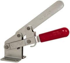 De-Sta-Co - 1,200 Lb Holding Capacity, Vertical Handle, Manual Hold Down Toggle Clamp - 72° Handle Movement, 140° Bar Opening, Solid Bar, Flanged Base, Carbon Steel - Americas Industrial Supply