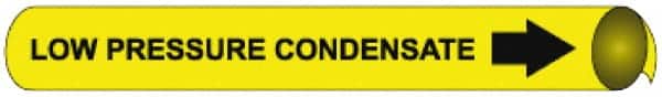 NMC - Pipe Marker with Low Pressure Condensate Legend and Arrow Graphic - 10 to 10" Pipe Outside Diam, Black on Yellow - Americas Industrial Supply