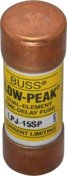 Cooper Bussmann - 300 VDC, 600 VAC, 15 Amp, Time Delay General Purpose Fuse - Fuse Holder Mount, 2-1/4" OAL, 100 at DC, 300 at AC (RMS) kA Rating, 13/16" Diam - Americas Industrial Supply