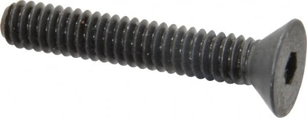 Holo-Krome - 1/4-20 UNC Hex Socket Drive, 82° Flat Screw - Alloy Steel, Black Oxide Finish, Fully Threaded, 1-1/2" OAL - Americas Industrial Supply