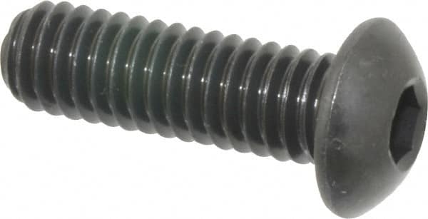 Holo-Krome - 5/16-18 UNC Hex Socket Drive, Button Screw - Alloy Steel, Black Oxide Finish, Fully Threaded, 1" Length Under Head - Americas Industrial Supply