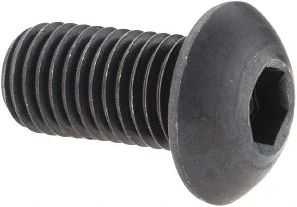 Holo-Krome - 5/16-24 UNF Hex Socket Drive, Button Screw - Alloy Steel, Black Oxide Finish, Fully Threaded, 5/8" Length Under Head - Americas Industrial Supply