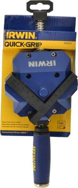 Irwin - Fixed Angle, 2 Axes, 2-3/8" Jaw Height, 3" Max Capacity, Angle & Corner Clamp - 90° Clamping Angle, 3" Throat Depth - Americas Industrial Supply