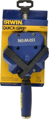 Irwin - Fixed Angle, 2 Axes, 2-3/8" Jaw Height, 3" Max Capacity, Angle & Corner Clamp - 90° Clamping Angle, 3" Throat Depth - Americas Industrial Supply