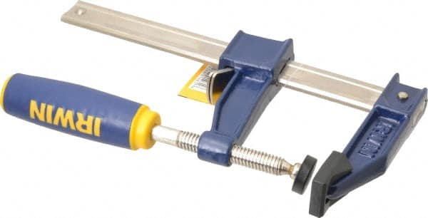 Irwin - 6" Capacity, 3-1/8" Throat Depth Bar Clamp - 1,000 Lb Clamping Pressure, 6" OAL - Americas Industrial Supply