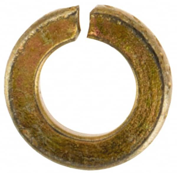 Value Collection - #2, 0.088" ID, 0.02" Thick Split Lock Washer - Grade 2 Spring Steel, Zinc Yellow Dichromate Finish, 0.088" Min ID, 0.094" Max ID, 0.172" Max OD - Americas Industrial Supply
