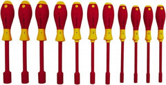 Wiha - 11 Piece 5/32 to 5/8" Insulated Nutdriver Set - Cushion Grip Handle - Americas Industrial Supply