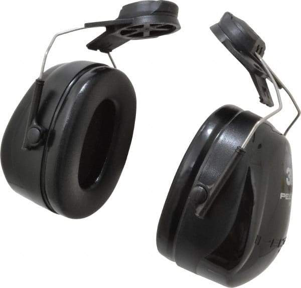 3M - Hard Hat Cap Mounted Black PVC Cushion Earmuffs - 25 NRR Rating - Americas Industrial Supply
