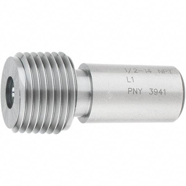 SPI - 1/2-14 Single End Tapered Plug Pipe Thread Gage - Handle Size 4, Handle Not Included, NPT-L1 Tolerance, NIST Traceability Certification Included - Americas Industrial Supply