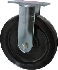 Albion - 8" Diam x 2" Wide x 9-1/2" OAH Top Plate Mount Rigid Caster - Phenolic, 1,250 Lb Capacity, Roller Bearing, 4 x 4-1/2" Plate - Americas Industrial Supply