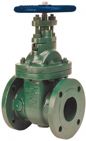 NIBCO - 3" Pipe, Class 150, Flanged-Raised Face Ductile Iron Solid Wedge Stem Gate Valve - 285 WOG, 150 WSP, Bolted Bonnet - Americas Industrial Supply