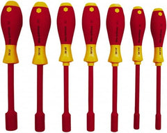 Wiha - 7 Piece 5 to 13mm Insulated Nutdriver Set - Cushion Grip Handle - Americas Industrial Supply